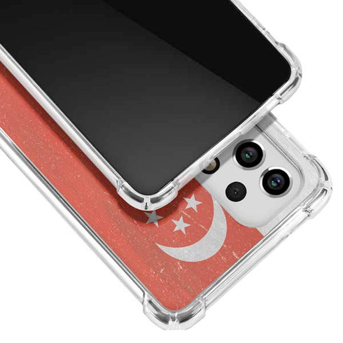 Singapore Flag Distressed Galaxy A53 5G Clear Case